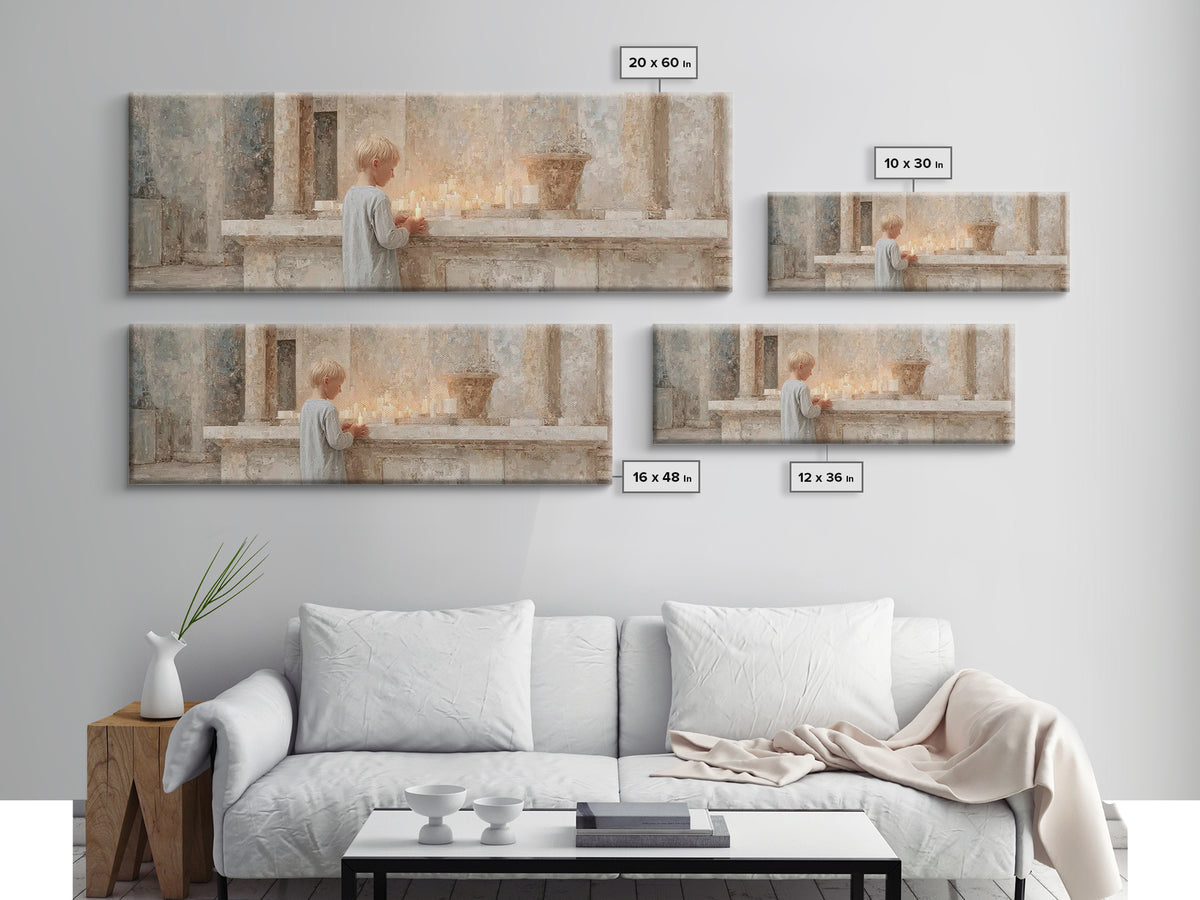 Child Of Prayer – Framed Canvas Print – Christian Wall Art – Panoramic Painting – Christian Art Canvas – Christmas Art Prints – Christian D