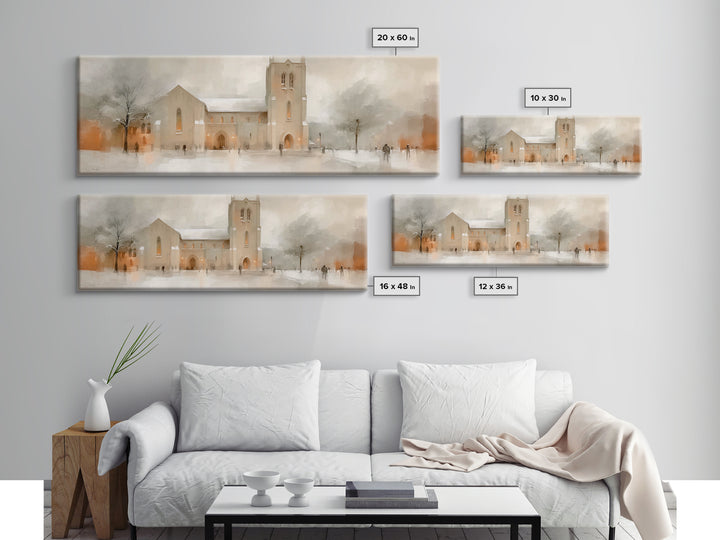 Sanctuary Of Peace - Framed Canvas Print - Christian Art Canvas - Panoramic Print - Christmas Art Work - Modern Christian Art - Christian D