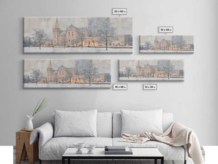 Sanctuary At Dusk - Framed Canvas Print - Christian Art Canvas - Panoramic Frame - Christmas Wall Art - Christian Decoration - Unique Chris