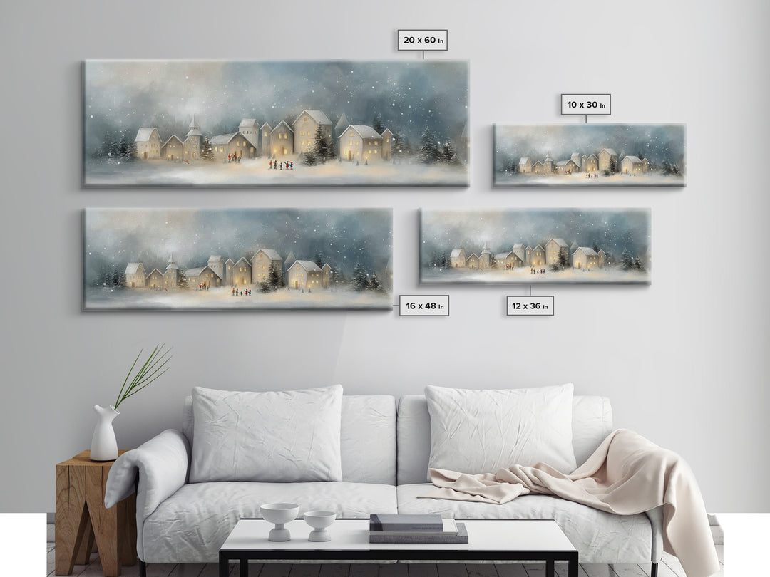 Peaceful Village Star - Framed Canvas Print - Christian Wall Art - Panoramic Art - Christmas Art - Christian Art Canvas - Christmas Wall Ar