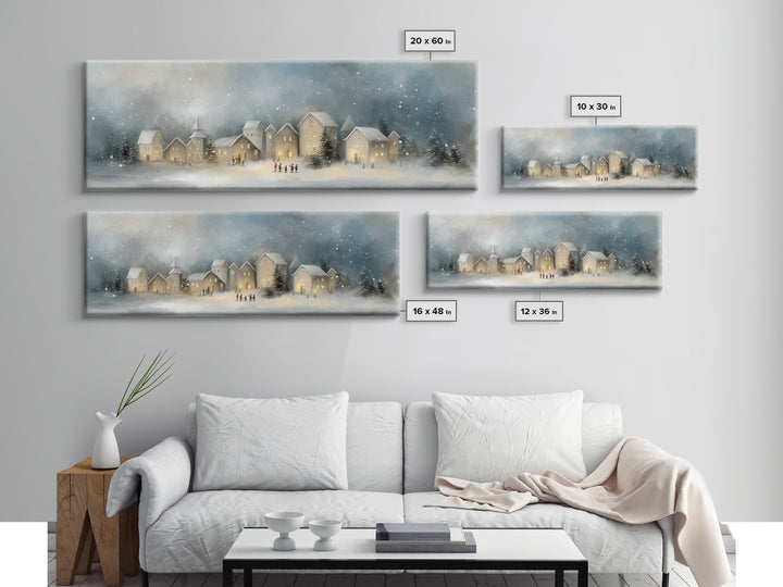 Peaceful Village Star - Framed Canvas Print - Christian Wall Art - Panoramic Art - Christmas Art - Christian Art Canvas - Christmas Wall Ar