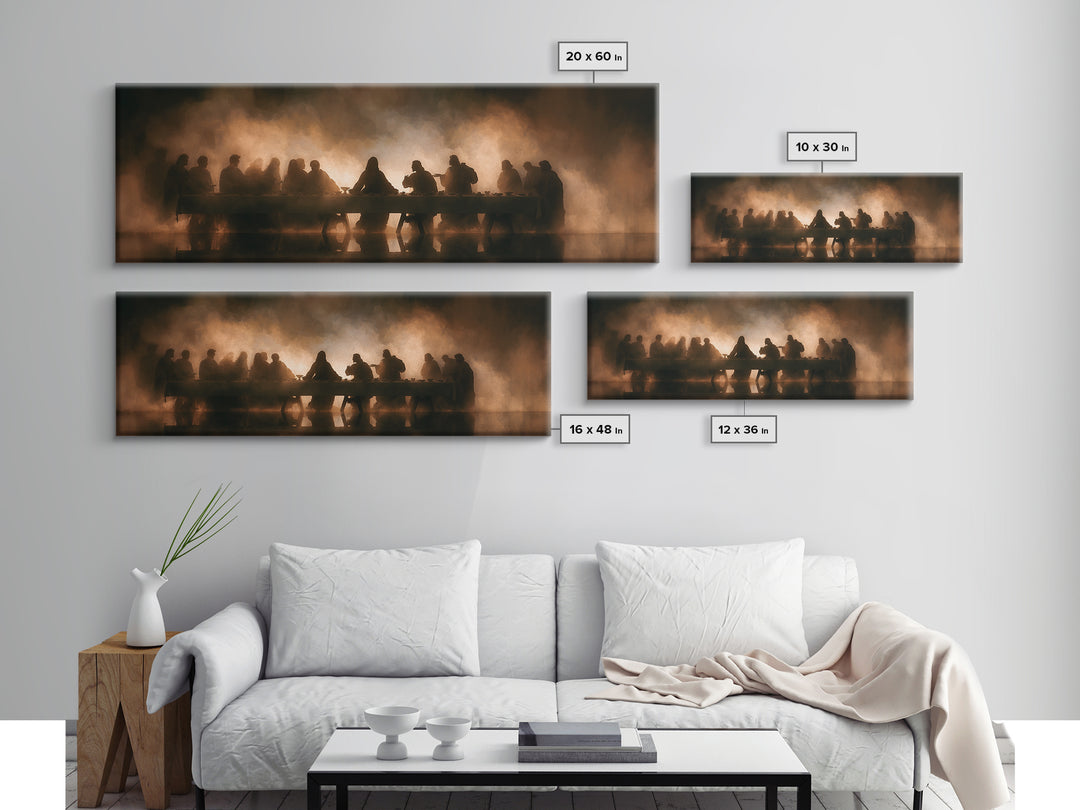 Clouded Covenant Table – Framed Canvas Print – Christian Art Canvas – Jesus Wall Art – Panoramic Painting – Christian Christmas Art – Chris