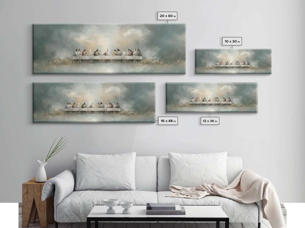 Last Covenant Stillness | Framed Canvas Print | Christian Painting | Moody Christian Art | Panoramic Art | Jesus Painting | Christian Wall