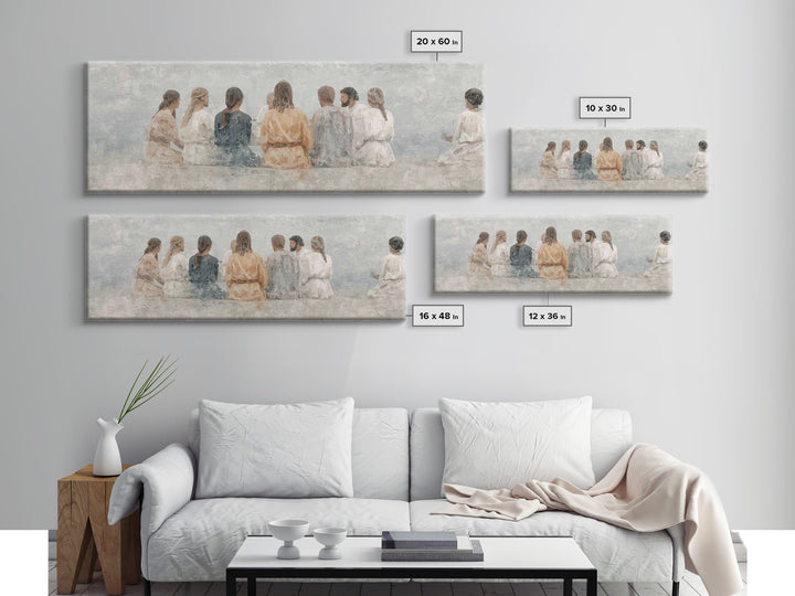 Hallowed Fellowship Peace, Framed Canvas Print, Christian Wall Art, Modern Christian Art, Panoramic Frame, Jesus Art Print, Christian Gift