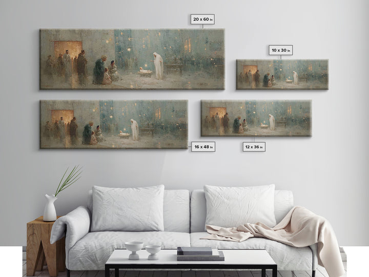 Holy Temple Light | Framed Canvas Print | Panoramic Wall Art | Christian Wall Art | Christian Art Canvas | Christmas Art | Jesus Painting