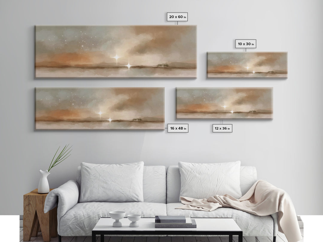 Bethlehem Horizon Light | Framed Canvas Print | Panoramic Painting | Christian Wall Art | Christian Art Canvas | Christmas Art | Jesus Pain