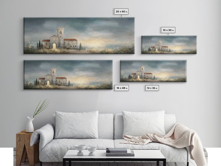 Sacred Horizon Glow, Framed Canvas Print, Christian Art Canvas, Panoramic Print, Christmas Art, Christian Wall Art, Jesus Painting