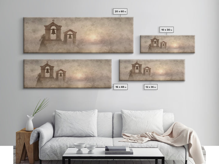 Chapel Of Peace | Framed Canvas Print | Christian Wall Art | Christian Art Canvas | Panoramic Frame | Christmas Art | Christian Christmas A
