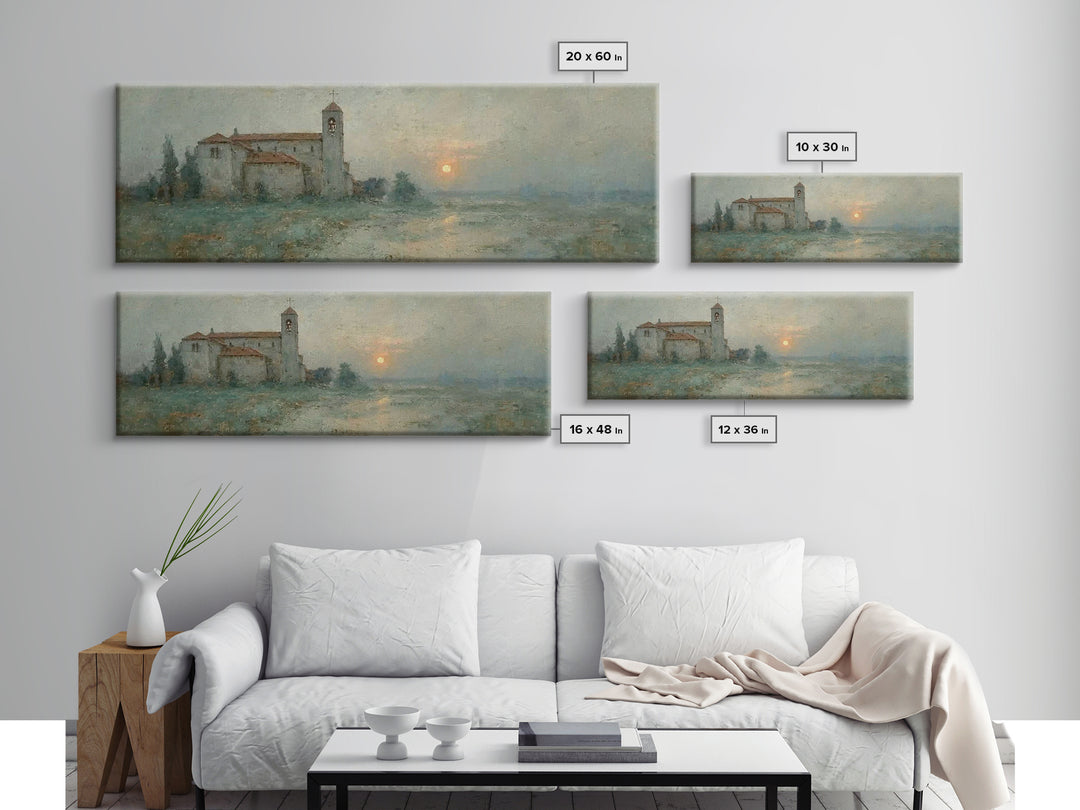 Saintly Evening Calm – Framed Canvas Print – Panoramic Art – Christian Wall Art – Christian Art Canvas – Christmas Art – Christian Painting