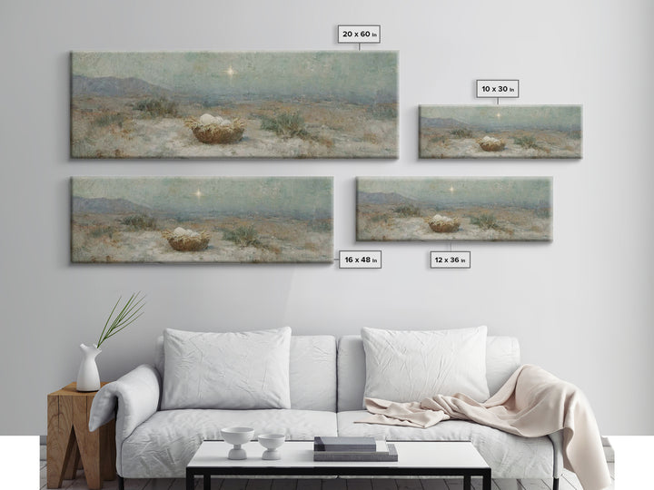 Silent Hope Nest | Framed Canvas Print | Christian Christmas Art | Panoramic Print | Christian Art Canvas | Christian Wall Art | Christmas