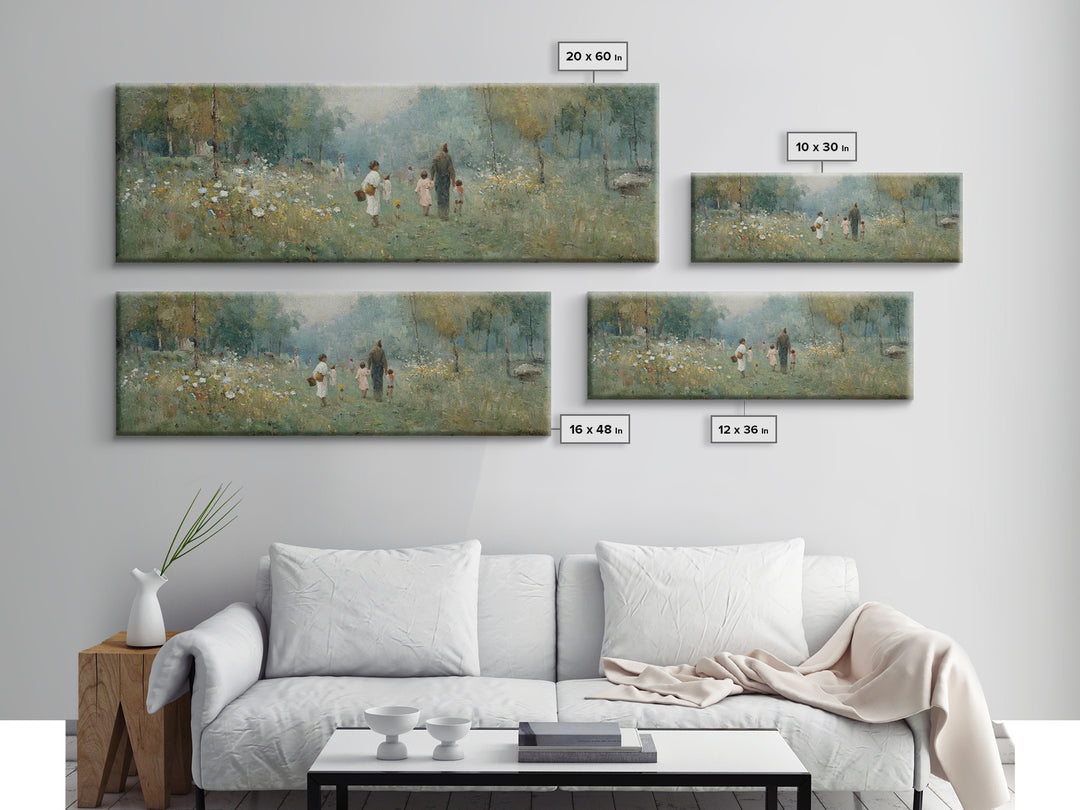 Morning Of Blessing, Framed Canvas Print, Christian Wall Art, Christian Art Canvas, Jesus Painting, Extra Wide Art, Christian Christmas Art