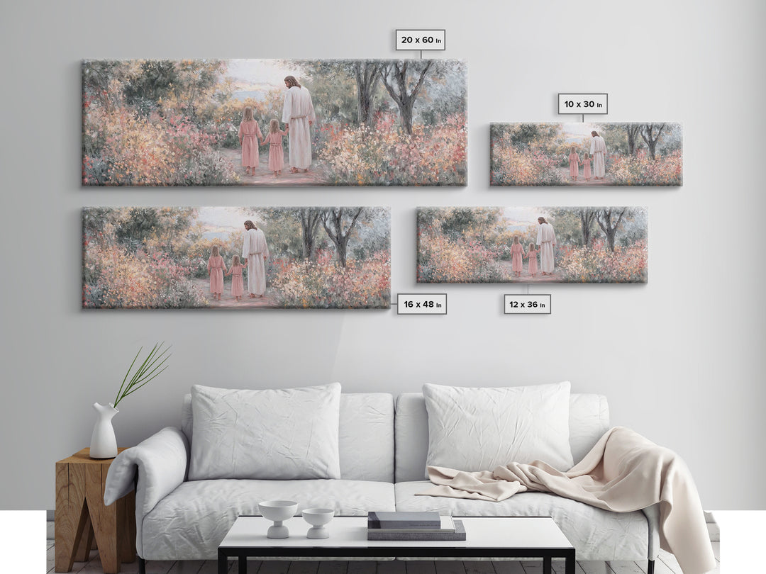 Shepherds At Night – Framed Canvas Print – Christmas Art – Christian Wall Art – Panoramic Art – Christian Art Canvas – Christian Christmas