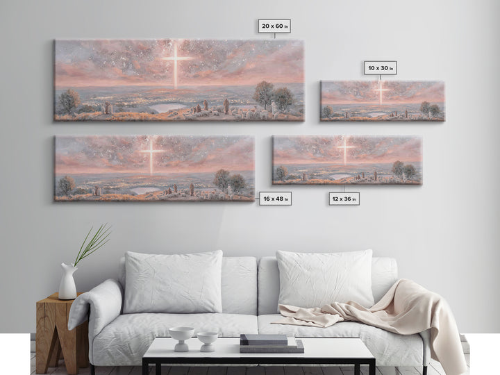 Star Of Salvation, Framed Canvas Print, Christian Art Canvas, Christmas Art, Panoramic Print, Christian Wall Art, Christian Christmas Art