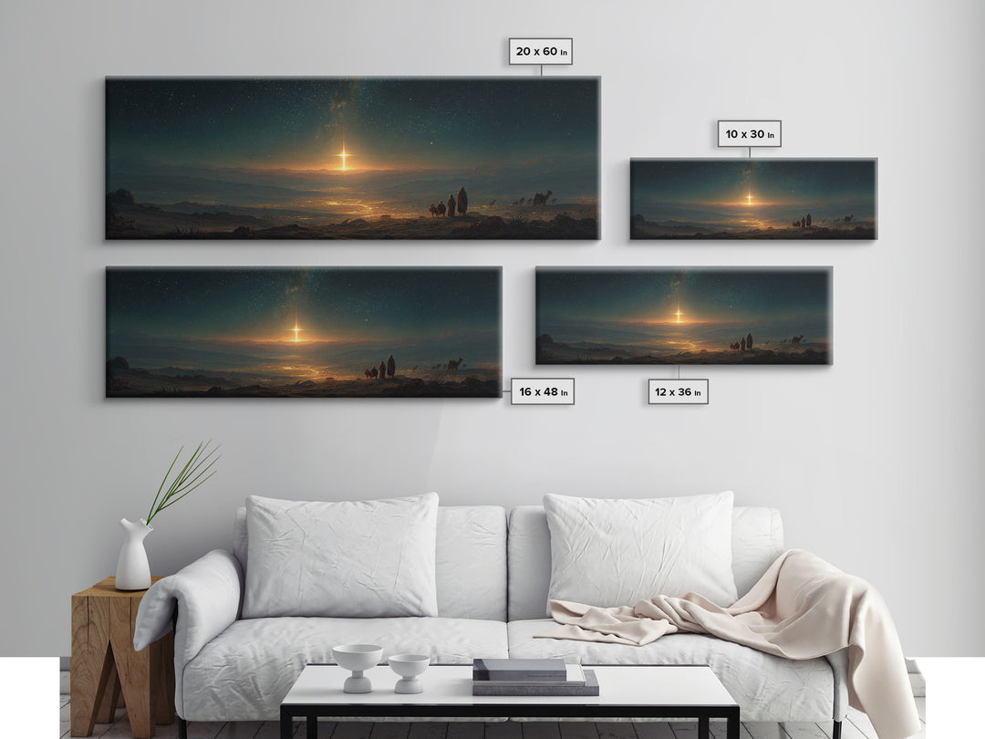 Eternal Dawn Cross – Framed Canvas Print – Panoramic Art – Christian Wall Art – Christmas Art – Christian Art Canvas – Christian Christmas