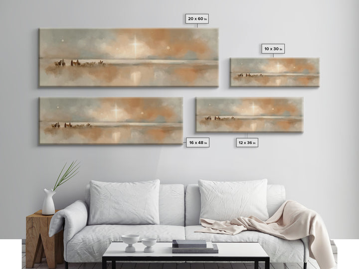 Star Of The Horizon – Framed Canvas Print – Panoramic Art – Christian Wall Art – Christian Art Canvas – Christmas Art – Jesus Painting