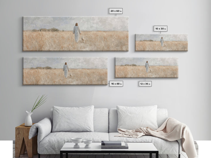 Field Of Mercy – Framed Canvas Print – Panoramic Print – Christian Art Canvas – Christian Wall Art – Jesus Painting – Christian Decor