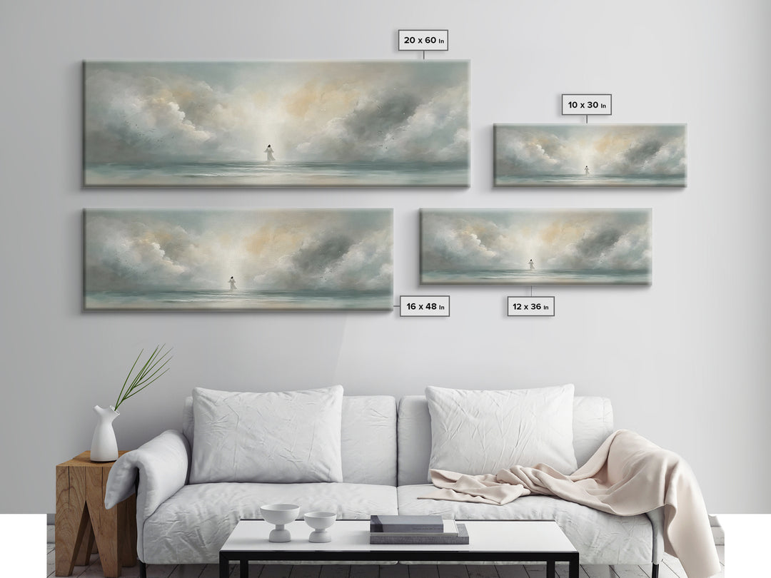 Harbor Of Calling, Framed Canvas Print, Christian Art Canvas, Christian Wall Art, Panoramic Wall Art, Jesus Painting, Christmas Art
