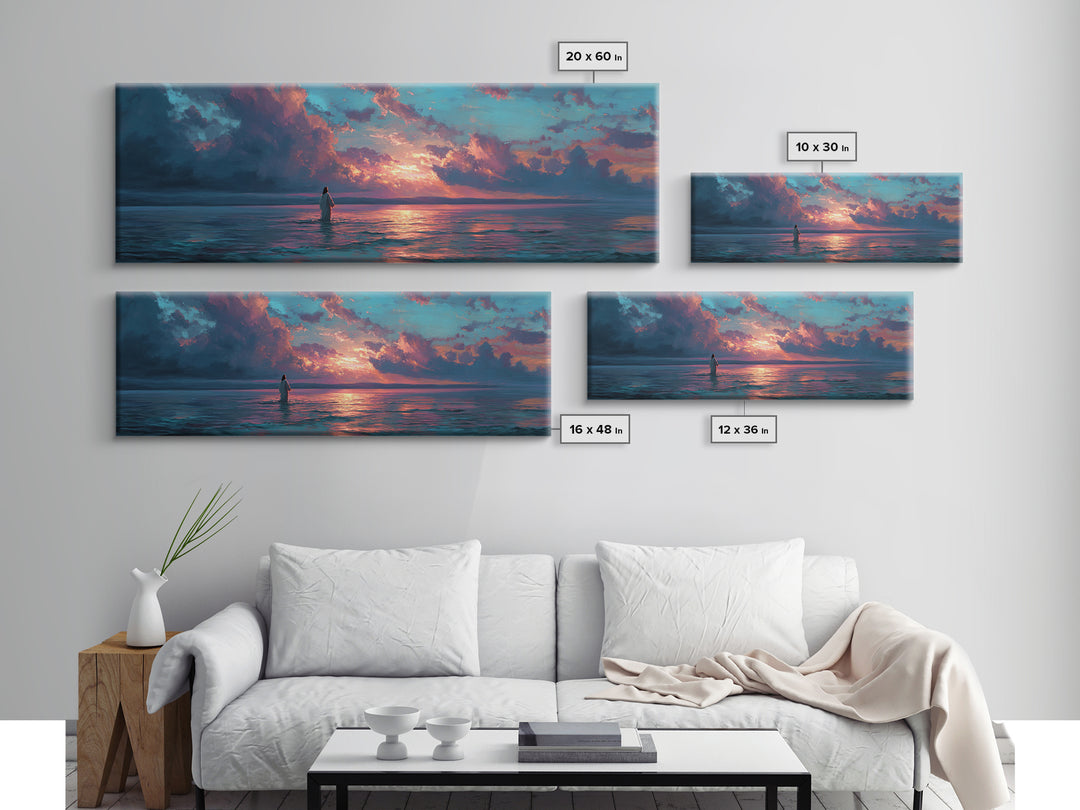 Glory In The Clouds – Framed Canvas Print – Panoramic Art – Christian Wall Art – Jesus Painting – Christian Art Canvas – Christmas Art