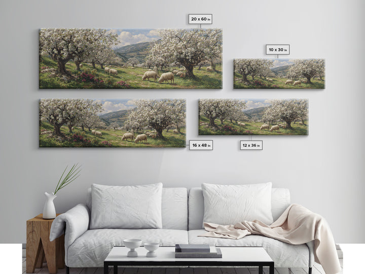 Heavenly Blossom Field – Framed Canvas Print – Christian Christmas Art – Panoramic Art – Christian Wall Art – Jesus Art Print – Christian C