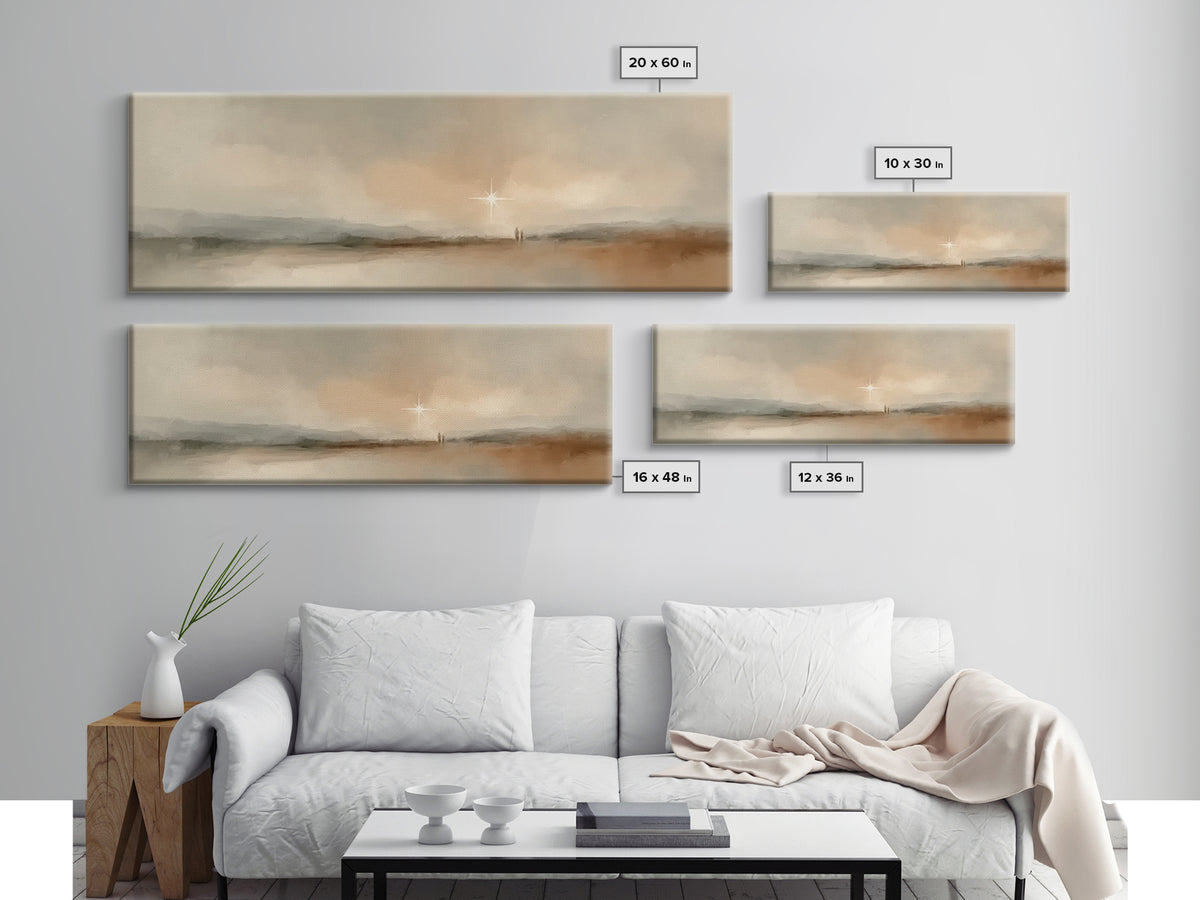 Star Of Promise | Framed Canvas Print | Christian Christmas Art | Christian Wall Art | Panoramic Print | Christmas Canvas Wall Art | Christ