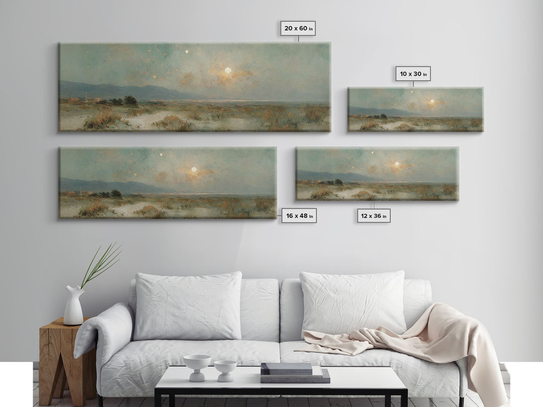 Holy Night Horizon – Framed Canvas Print – Christian Art – Christmas Wall Art – Panoramic Painting – Christian Decorations – Christian Art
