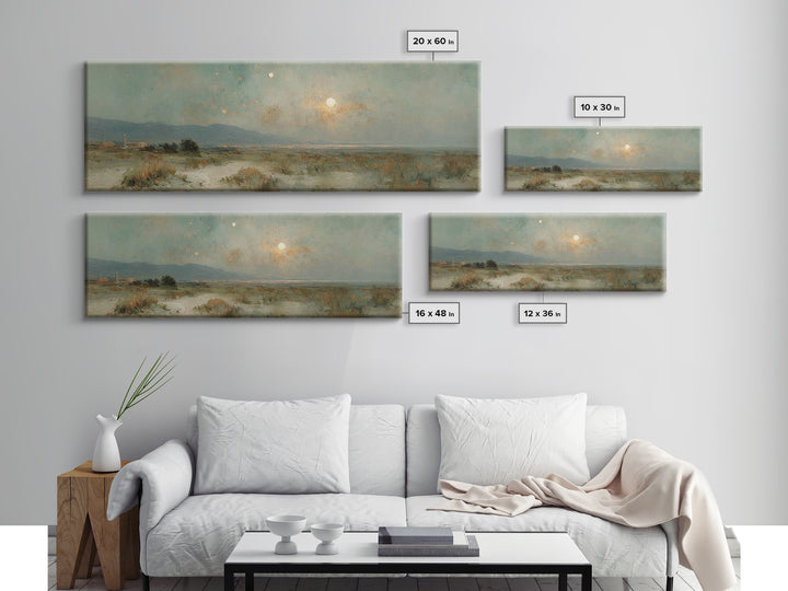 Holy Night Horizon – Framed Canvas Print – Christian Art – Christmas Wall Art – Panoramic Painting – Christian Decorations – Christian Art