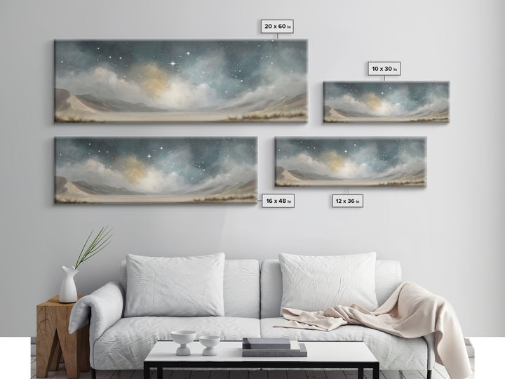 Sacred Star Rising | Framed Canvas Print | Christian Wall Art | Christmas Art | Panoramic Frame | Christian Art Print | Christian Gift Idea