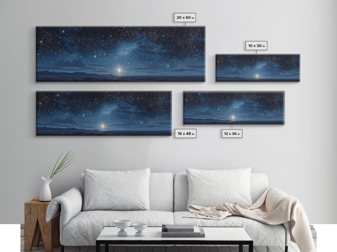 Night Of Wonder | Framed Canvas Print | Christian Christmas Art | Panoramic Art | Christian Art Canvas | Christmas Wall Art | Christian Dec