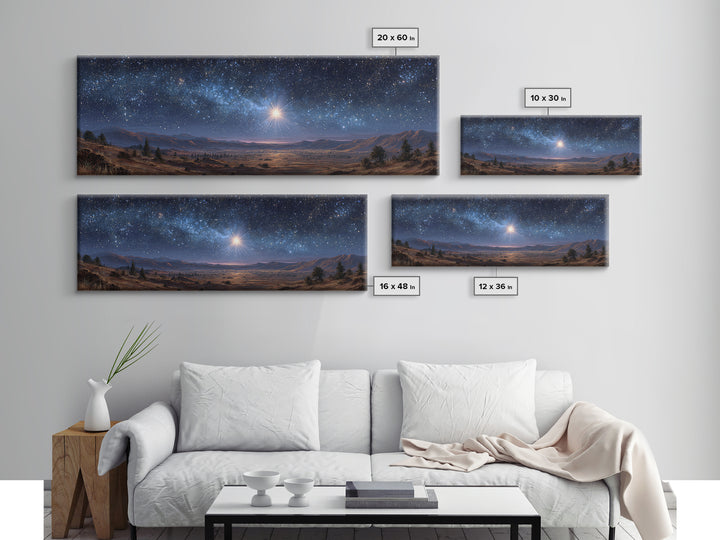 Heavenly Starland – Framed Canvas Print – Panoramic Painting – Christian Wall Art – Christian Christmas Art – Christian Art Canvas – Christ