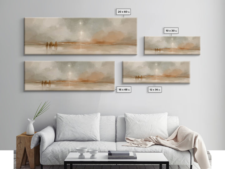 Star of the East, Framed Canvas Print, Christian Art Canvas, Panoramic Frame, Christmas Art, Christian Wall Art, Jesus Painting, Christian