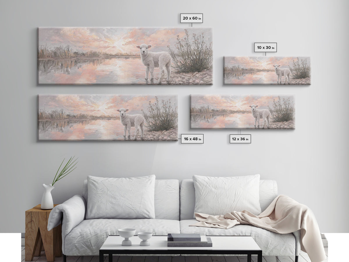 Morning Peace, Framed Canvas Print, Panoramic Art, Christian Wall Art, Christian Art Canvas, Christian Art, Christian Gift, Christian Paint