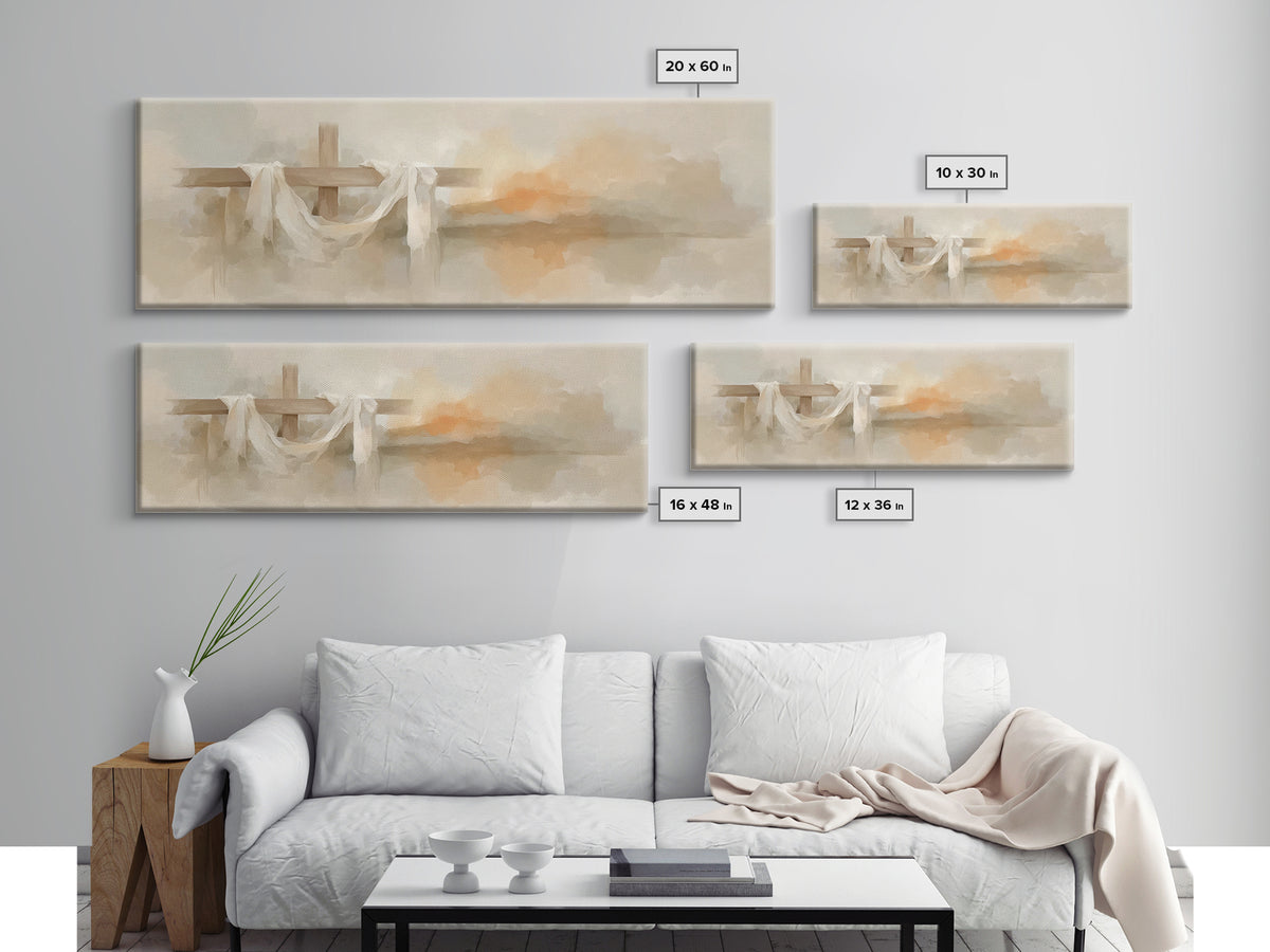 Cross Of Renewal – Framed Canvas Print – Panoramic Wall Art – Christian Art Canvas – Christian Art – Christian Wall Art – Christian Gift –