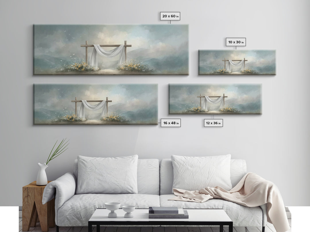 Dawn Of Mercy – Framed Canvas Print – Panoramic Wall Art – Christian Wall Art – Christian Art Canvas – Jesus Painting – Christian Decor