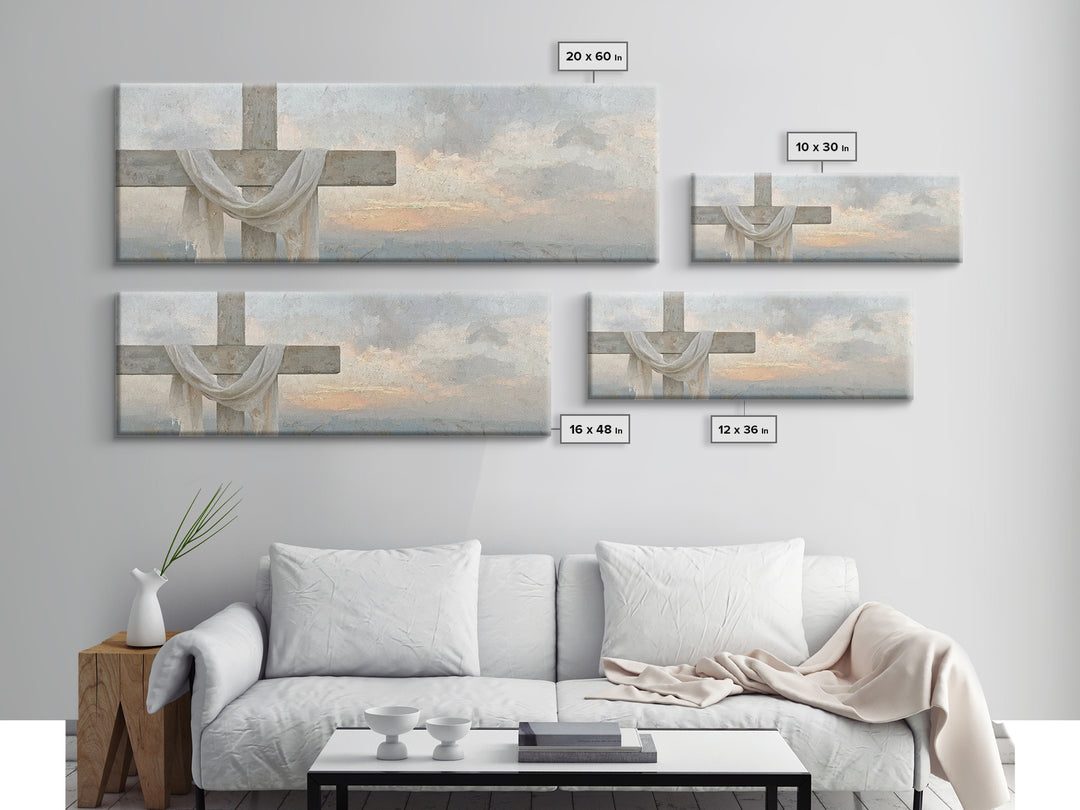 Grace In Bloom, Framed Canvas Print, Panoramic Art, Christian Art Print, Modern Christian Art, Christian Painting, Christmas Art