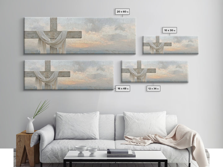 Grace In Bloom, Framed Canvas Print, Panoramic Art, Christian Art Print, Modern Christian Art, Christian Painting, Christmas Art