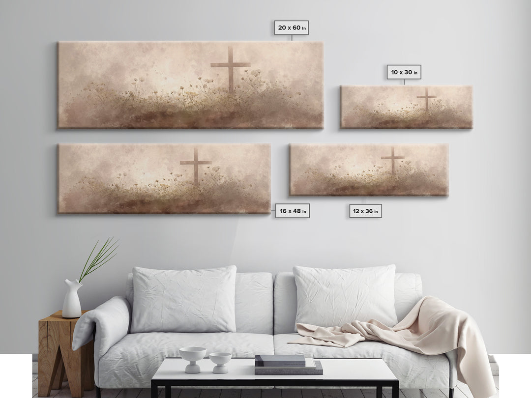 Morning Of Stillness – Framed Canvas Print – Panoramic Frame – Christian Art Canvas – Subtle Christian Paintings – Christian Decor – Jesus