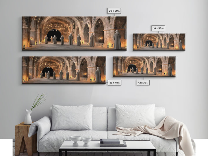 Holy Vigil | Framed Canvas Print | Christian Wall Art | Panoramic Art | Christmas Art | Christian Art Canvas | Christian Christmas Decor