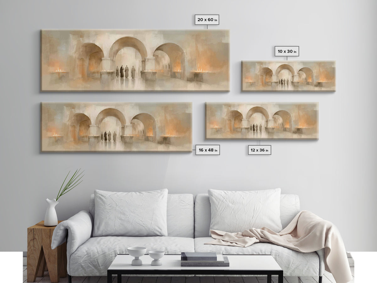 Sacred Procession – Framed Canvas Print – Christian Wall Art – Panoramic Art – Christian Art Canvas – Christmas Art – Christian Decorations