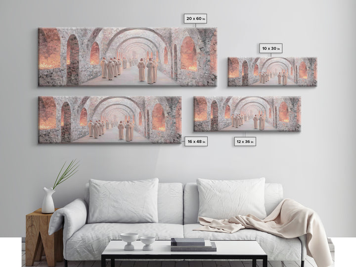 Quiet Reverence | Framed Canvas Print | Christian Art Canvas | Panoramic Painting | Christian Wall Art | Christmas Art | Christian Decor