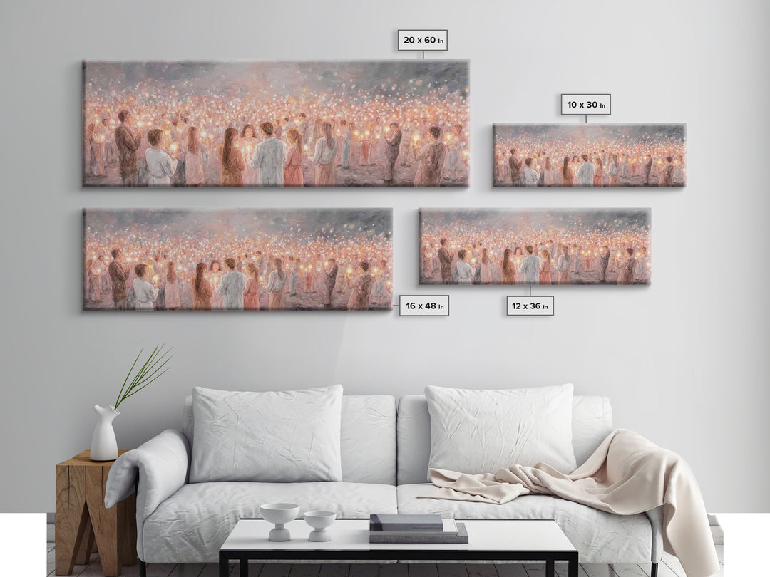 Endless Candle Choir | Framed Canvas Print | Christian Wall Art | Panoramic Print | Christian Art Canvas | Christmas Art | Worship Art
