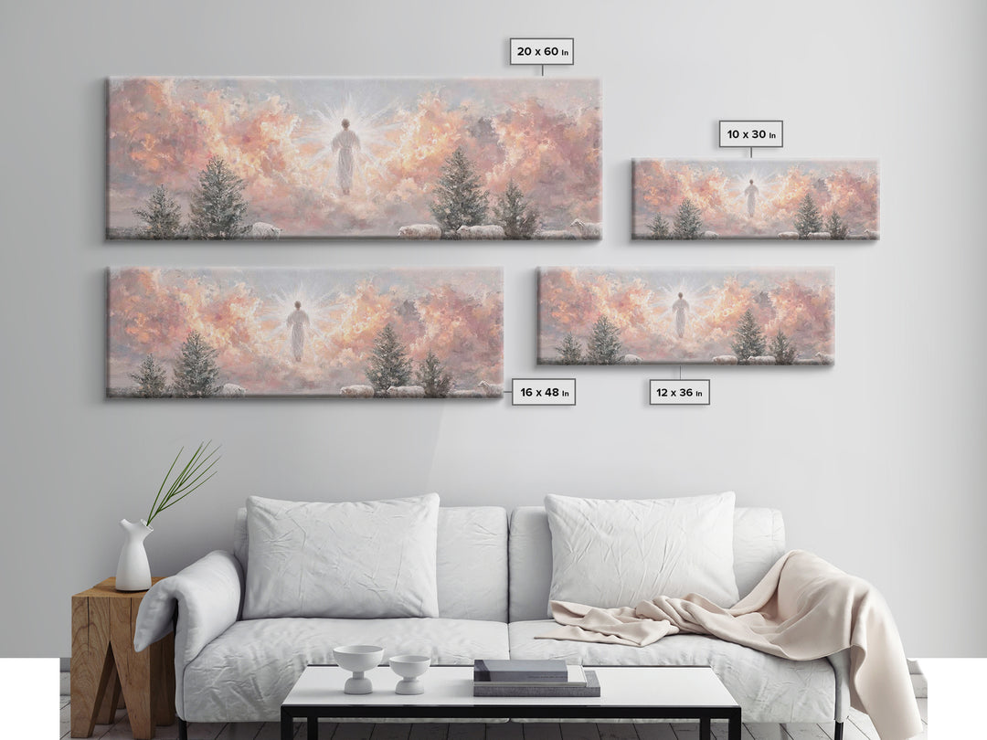 Risen In Glory – Framed Canvas Print – Panoramic Art – Christian Wall Art – Jesus Painting – Christian Art Canvas – Christian Christmas Art