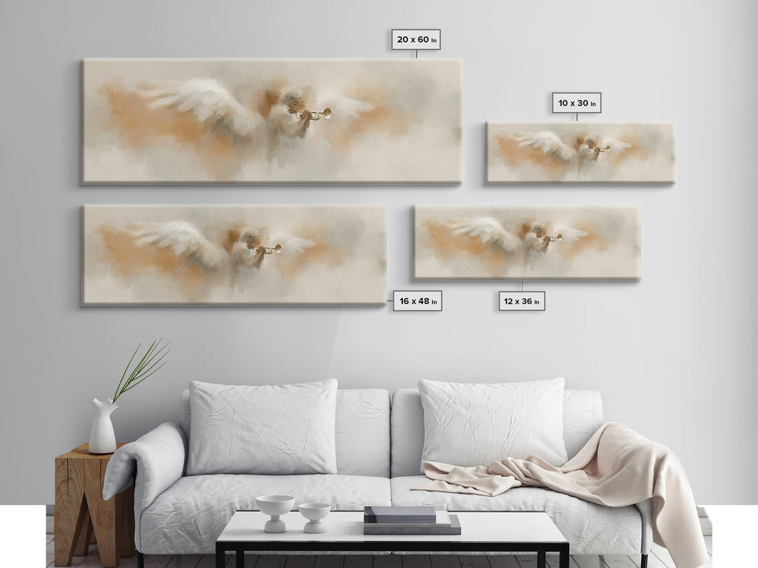 Heaven’s Anthem, Framed Canvas Print, Panoramic Art, Christian Art Canvas, Christian Wall Art, Christmas Art, Christian Christmas Decor