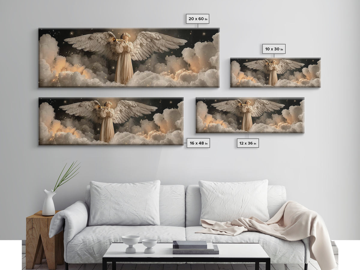 Trumpet Of Dawn – Framed Canvas Print – Christian Art – Christian Christmas Art – Panoramic Painting – Christian Wall Art – Christian Gift