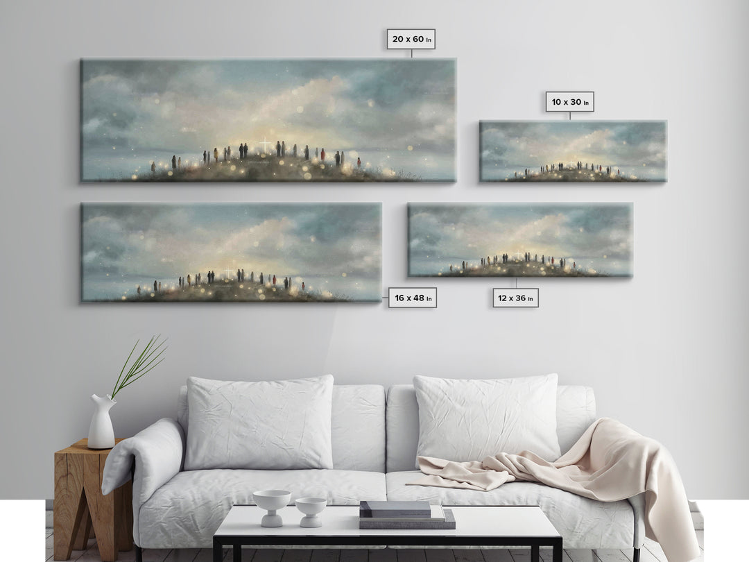 Cloudborne Messenger, Framed Canvas Print, Christian Art Print, Panoramic Frame, Christian Wall Art, Christian Painting, Christmas Art