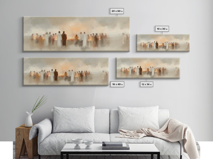 Sacred Procession | Framed Canvas Print | Christian Christmas Art | Panoramic Print | Christian Art | Christmas Wall Art | Christian Decor
