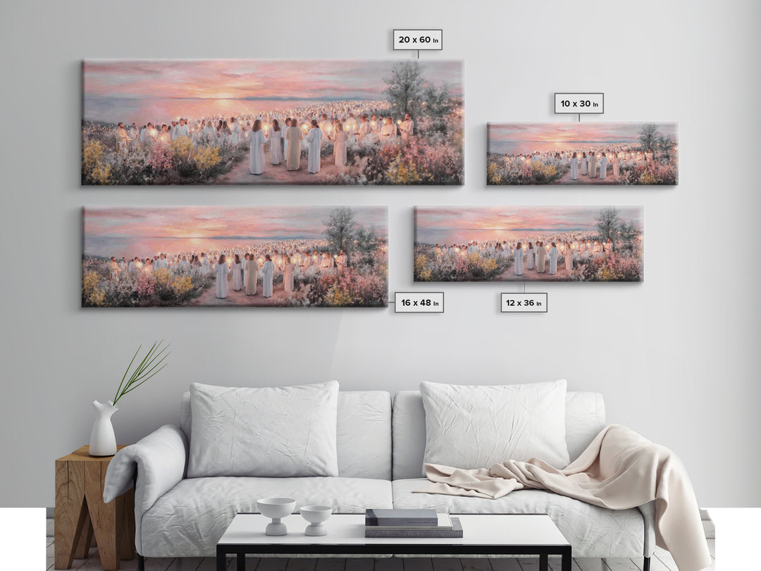 Evening Vigil, Framed Canvas Print, Christian Art Canvas, Panoramic Painting, Christmas Art, Christian Painting, Christian Wall Art