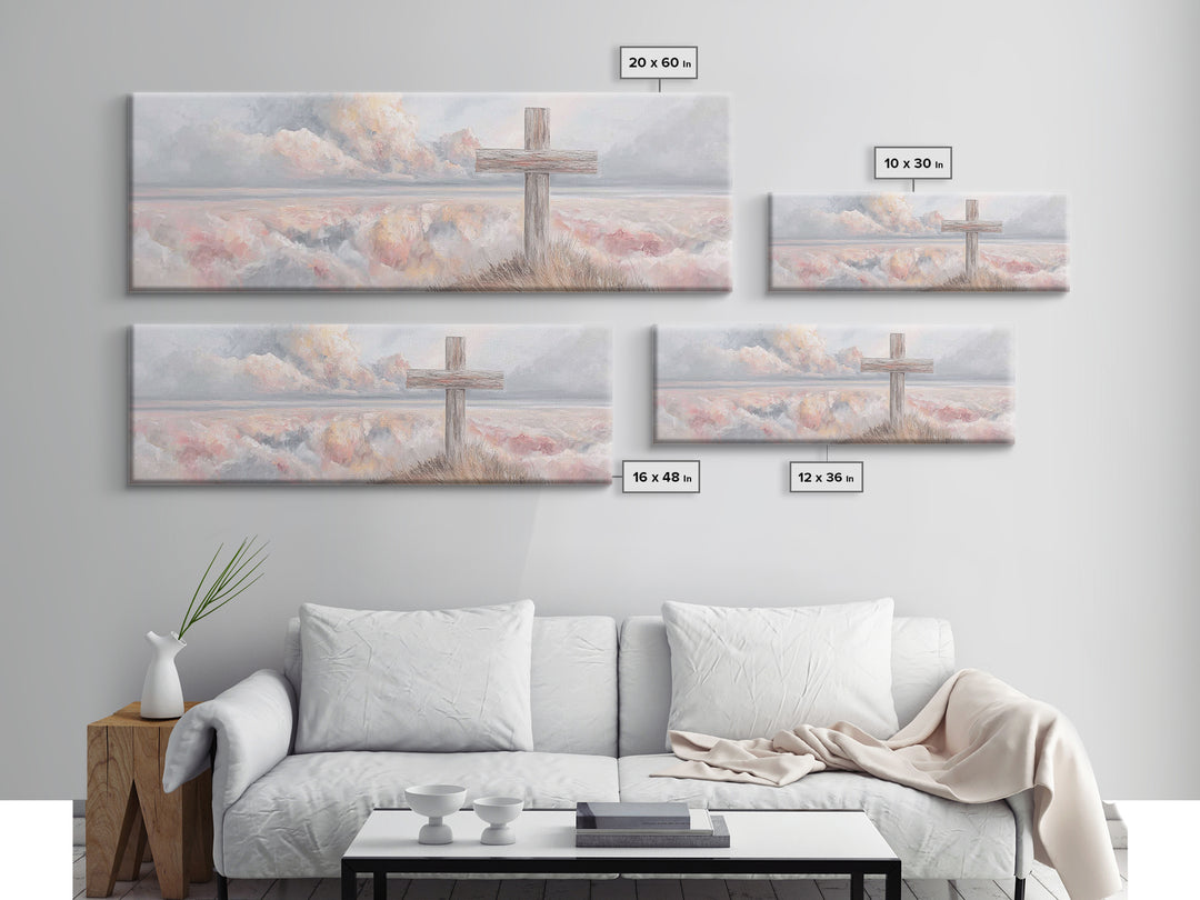 Dawn Of Redemption, Framed Canvas Print, Christian Wall Art, Panoramic Art, Christian Art Canvas, Christian Painting, Christian Decor