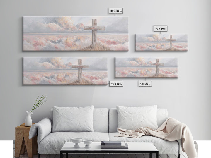 Dawn Of Redemption, Framed Canvas Print, Christian Wall Art, Panoramic Art, Christian Art Canvas, Christian Painting, Christian Decor