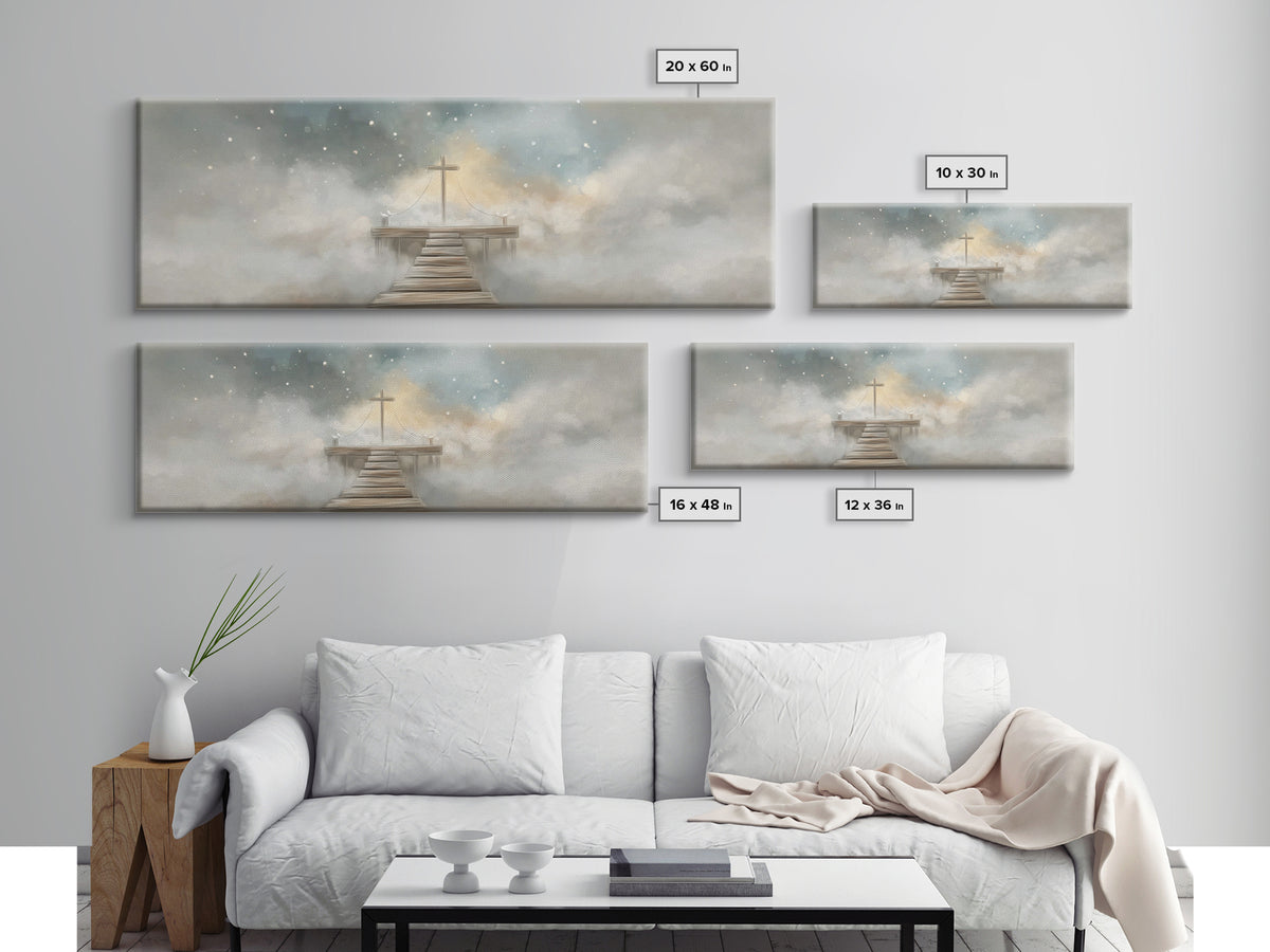 Path Of Grace | Framed Canvas Print | Panoramic Wall Art | Christian Art | Christian Canvas | Christian Painting | Christian Decor