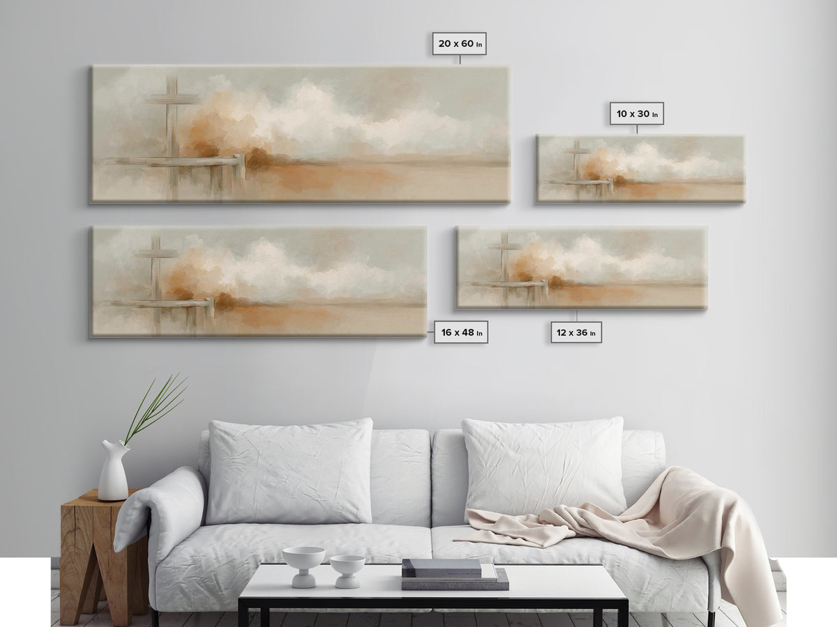 Quiet Redeemer, Framed Canvas Print, Christian Art, Panoramic Print, Christian Painting, Christian Art Canvas, Christian Gift Ideas